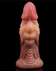 LoveToy - Realistische Gekromde Dildo 18 cm - Lichte/donkere Huidskleur-Laced-up.nl