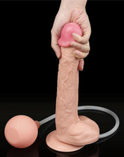 LoveToy - Realistische Squirt Dildo 28 cm - Waterbestendige PVC Dildo in Nude kleur met Squirt functie-Laced-up.nl