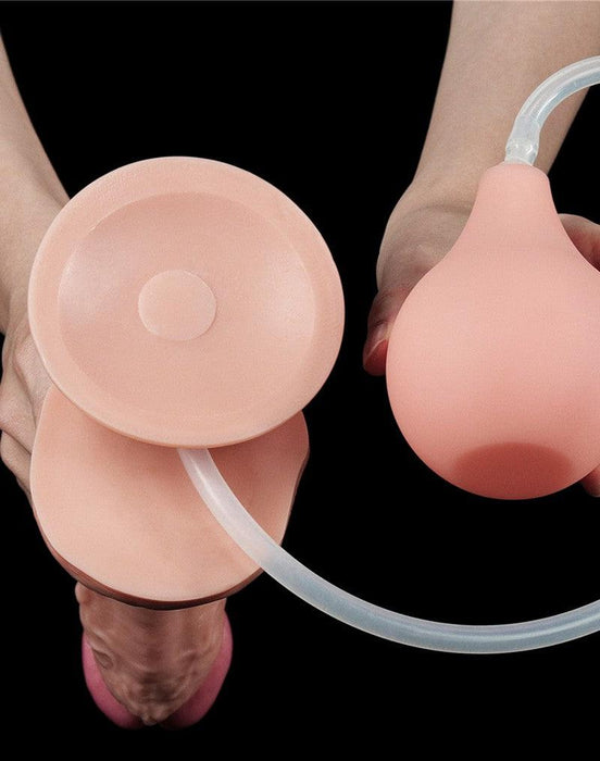 LoveToy - Realistische Squirt Dildo 28 cm - Waterbestendige PVC Dildo in Nude kleur met Squirt functie-Laced-up.nl