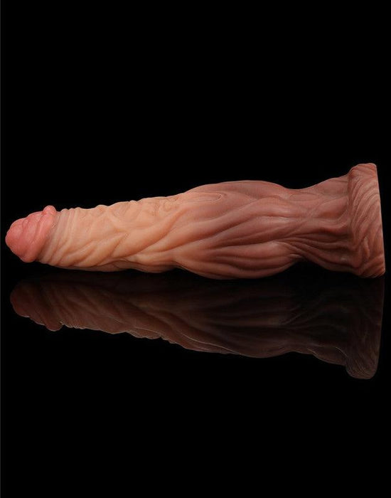 LoveToy - Realistische XXL Dildo 24.5 cm - Lichte/donkere Huidskleur-Laced-up.nl