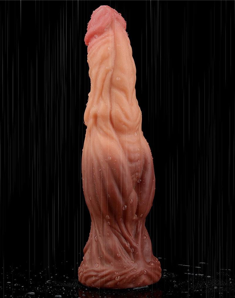 LoveToy - Realistische XXL Dildo 24.5 cm - Lichte/donkere Huidskleur-Laced-up.nl
