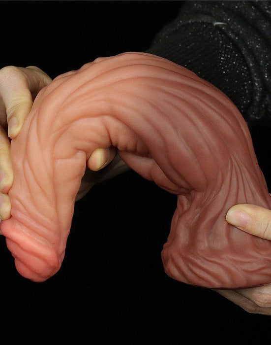 LoveToy - Realistische XXL Dildo 24.5 cm - Lichte/donkere Huidskleur-Laced-up.nl