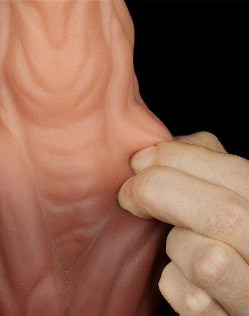 LoveToy - Realistische XXL Dildo 24.5 cm - Lichte/donkere Huidskleur-Laced-up.nl