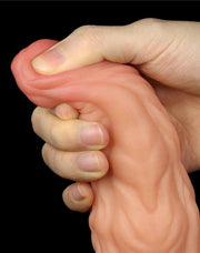 LoveToy - Realistische XXL Dildo 24.5 cm - Lichte/donkere Huidskleur-Laced-up.nl