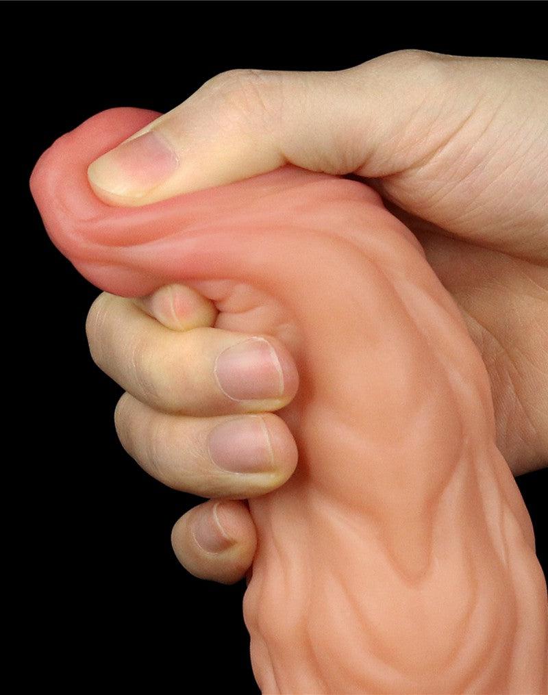 LoveToy - Realistische XXL Dildo 24.5 cm - Lichte/donkere Huidskleur-Laced-up.nl