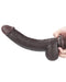 LoveToy - Realistische XXL Dildo Met Zuignap 23 x 4 cm - Bruin-Laced-up.nl