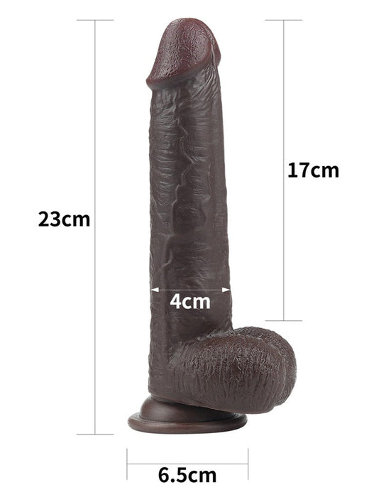 LoveToy - Realistische XXL Dildo Met Zuignap 23 x 4 cm - Bruin-Laced-up.nl