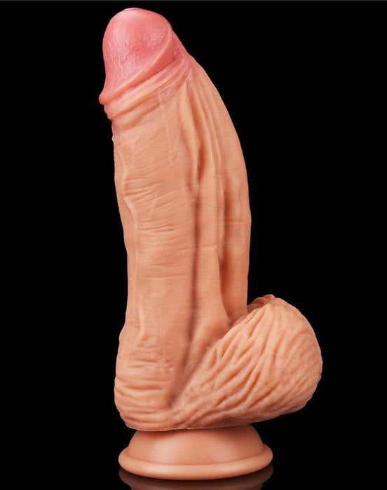 LoveToy - Realistische XXL Dildo Met Balzak En Zuignap 24.5 cm - Lichte Huidskleur-Laced-up.nl