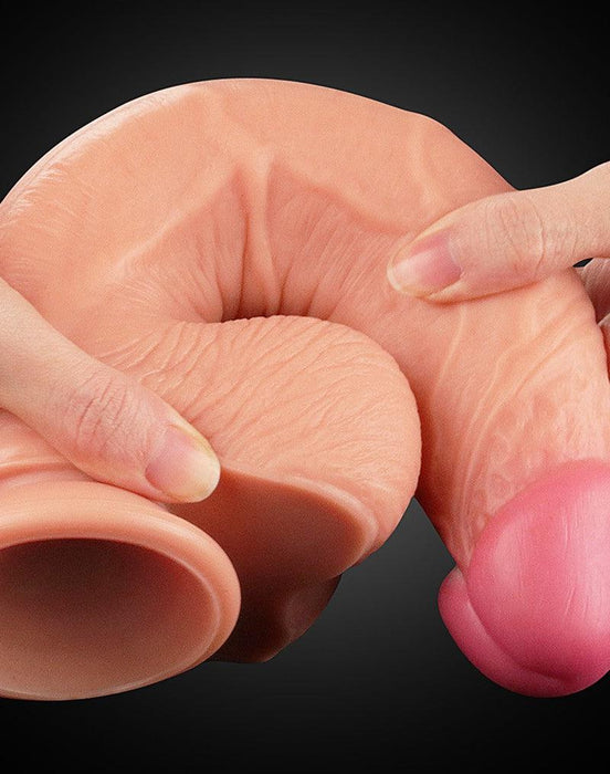 LoveToy - Realistische XXL Dildo Met Zuignap 25 cm - Lichte Huidskleur-Laced-up.nl