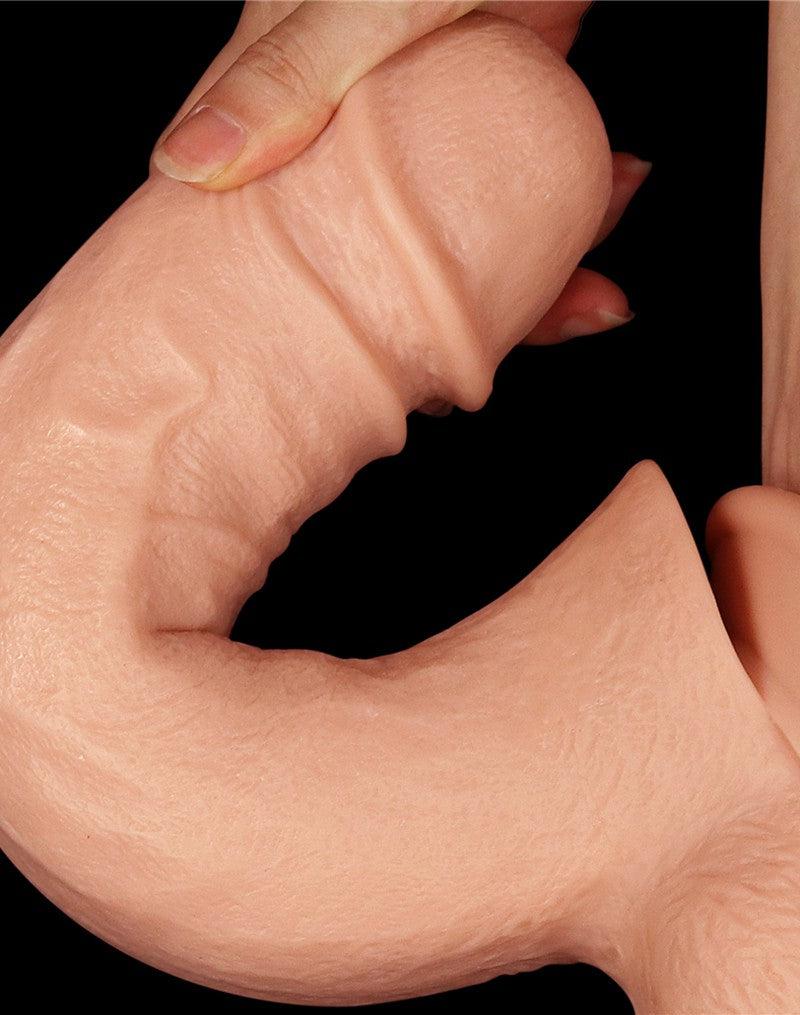 LoveToy - Realistische XXL Dubbele Penetratie Dildo 30 cm - Lichte Huidskleur-Laced-up.nl