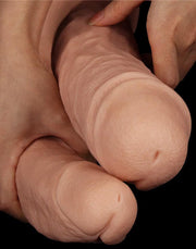 LoveToy - Realistische XXL Dubbele Penetratie Dildo 30 cm - Lichte Huidskleur-Laced-up.nl