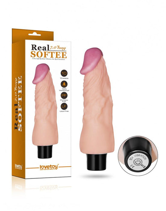 LoveToy - Real Softee - Realistische Zachte Vibrator - 20 cm-Laced-up.nl
