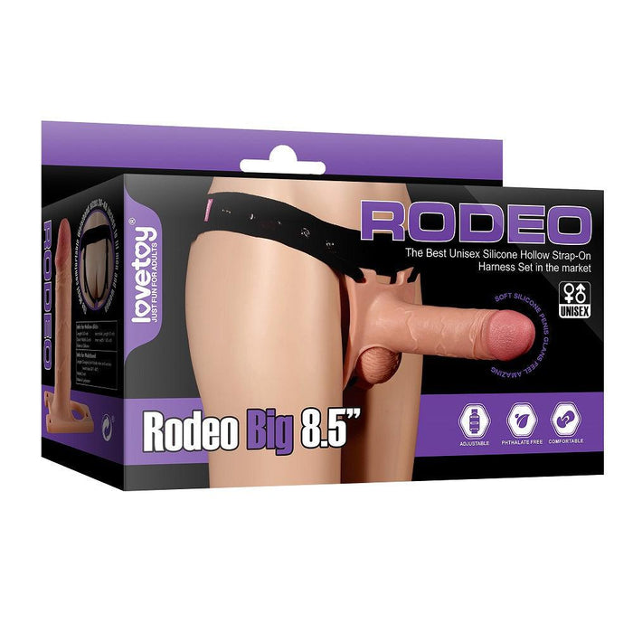 LoveToy - Rodeo - Holle Strap On Dildo - 21 cm - Lichte Huidskleur-Laced-up.nl