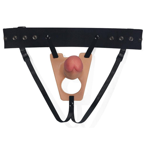 LoveToy - Rodeo - Strap-On Dildo Harnas Met ruimte Voor Balzak Rodeo G8 - Lichte Huidskleur-Laced-up.nl