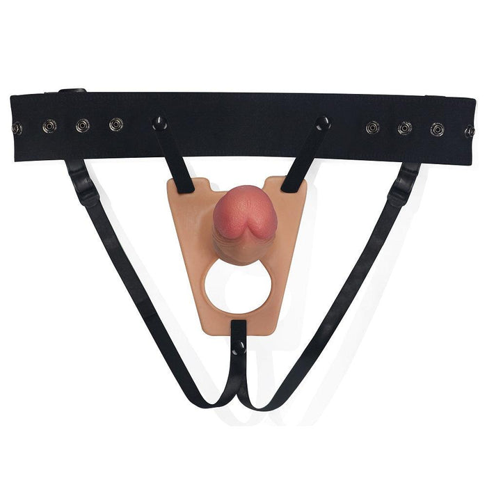 LoveToy - Rodeo - Strap-On Dildo Harnas Met ruimte Voor Balzak Rodeo G8 - Lichte Huidskleur-Laced-up.nl