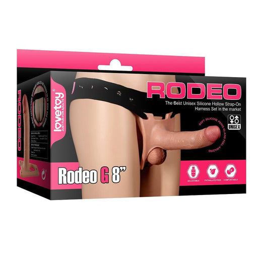 LoveToy - Rodeo - Strap-On Dildo Harnas Met ruimte Voor Balzak Rodeo G8 - Lichte Huidskleur-Laced-up.nl