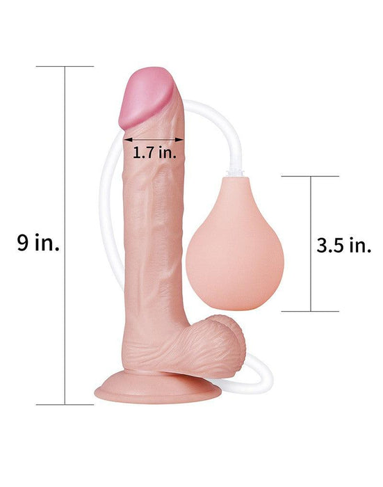 LoveToy - Squirt Extreme Dildo 23 cm - Lichte Huidskleur-Laced-up.nl