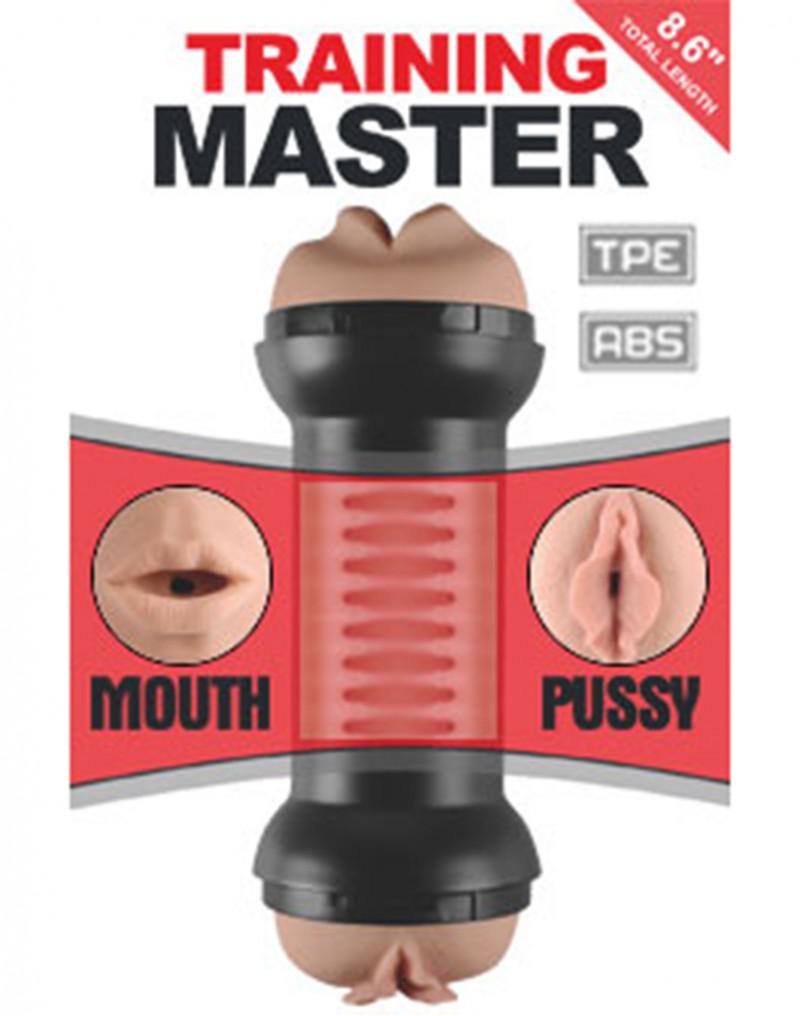 LoveToy - Training Master - Dubbele Masturbator - Mouth & Pussy-Laced-up.nl