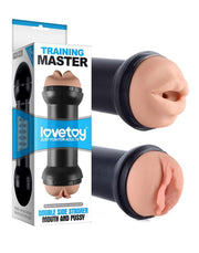 LoveToy - Training Master - Dubbele Masturbator - Mouth & Pussy-Laced-up.nl
