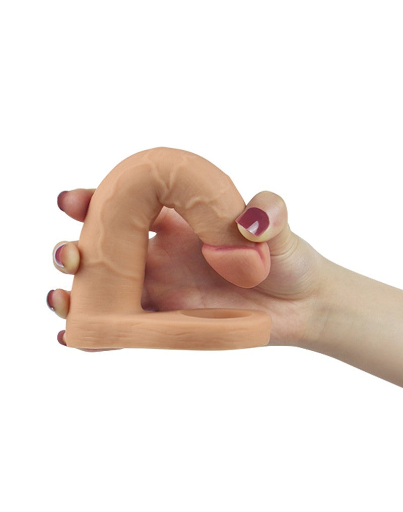 LoveToy - Ultrasoft Double - Vibrerende Voorbinddildo Voor dubbele penetratie 16 cm-Laced-up.nl