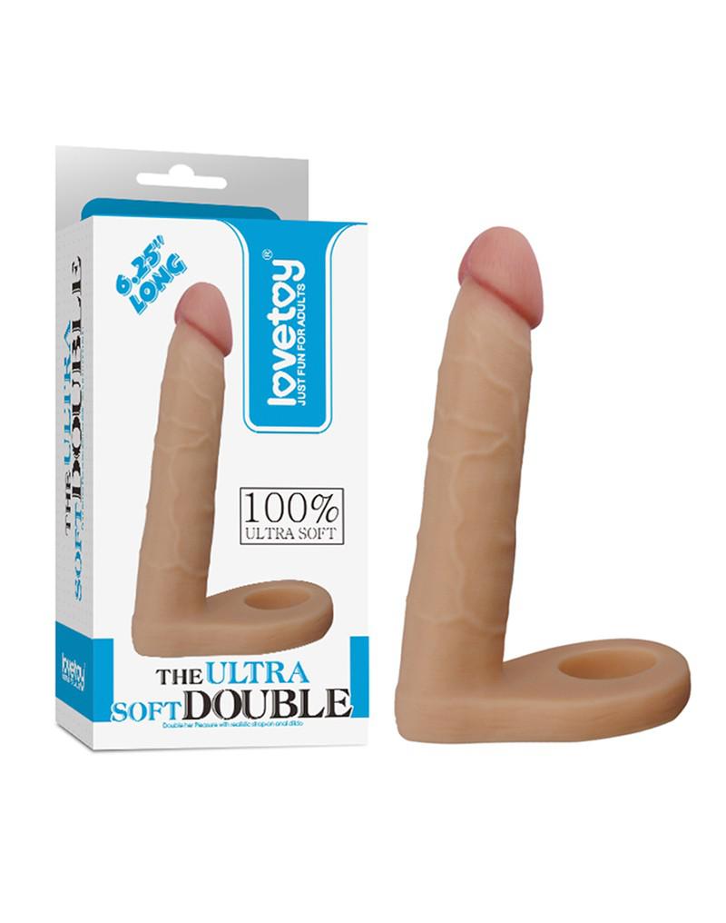 LoveToy - Ultrasoft Double - Voorbinddildo Voor Dubbele Penetratie 16 cm-Laced-up.nl