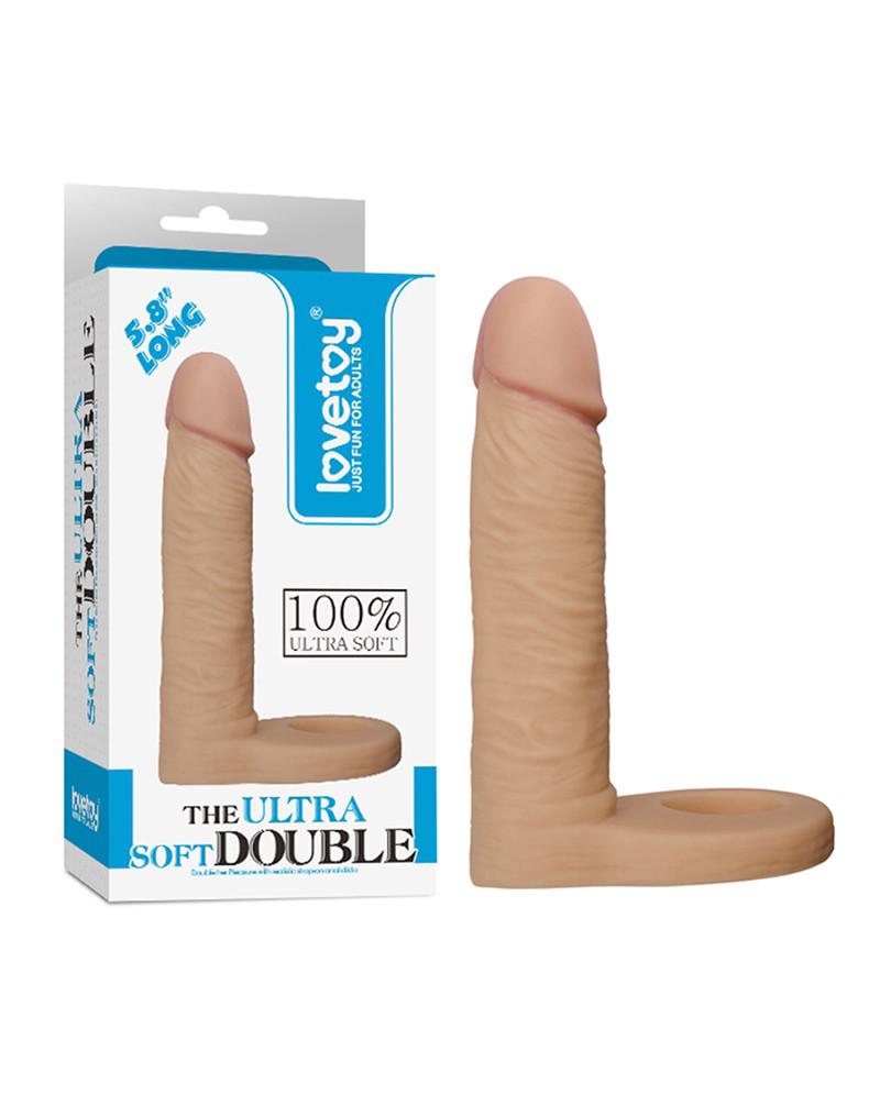 Lovetoy - Ultrasoft Double - Voorbinddildo Voor Dubbele penetratie - 15 cm-Laced-up.nl
