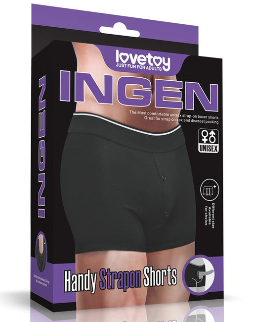 LoveToy - Unisex Strap-on Short - Zwart-Laced-up.nl