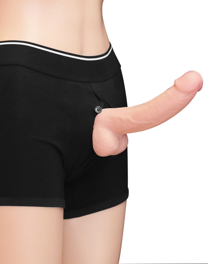 LoveToy – Unisex Strap-on Short – O-ring 4 cm – Zwart-Erotiekvoordeel.nl