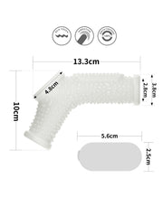 LoveToy - Vibrerende Rekbare Penis Sleeve - Drip Knights - Wit-Laced-up.nl