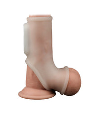 LoveToy - Vibrerende Rekbare Penis Sleeve - Silk Knights - Wit-Laced-up.nl