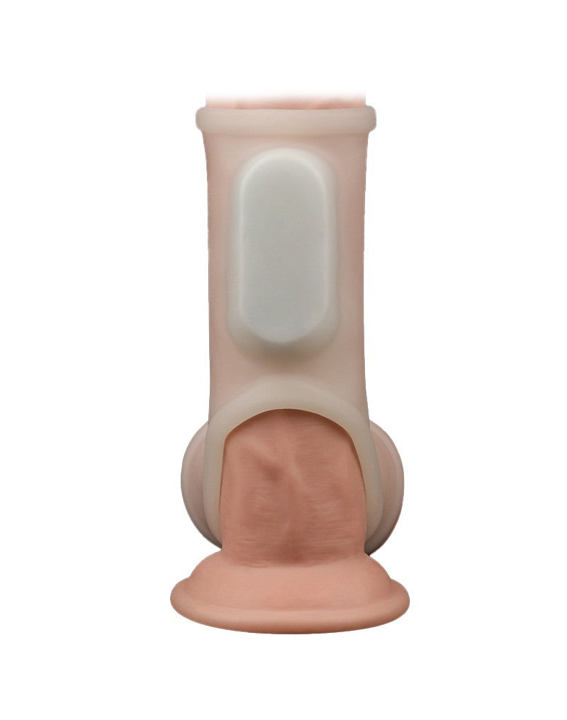 LoveToy - Vibrerende Rekbare Penis Sleeve - Silk Knights - Wit-Laced-up.nl