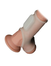 LoveToy - Vibrerende Rekbare Penis Sleeve - Silk Knights - Wit-Laced-up.nl