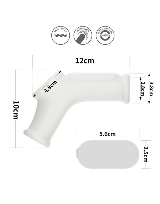 LoveToy - Vibrerende Rekbare Penis Sleeve - Silk Knights - Wit-Laced-up.nl