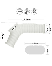 LoveToy - Vibrerende Rekbare Penis Sleeve - Wave Knights - Wit-Laced-up.nl