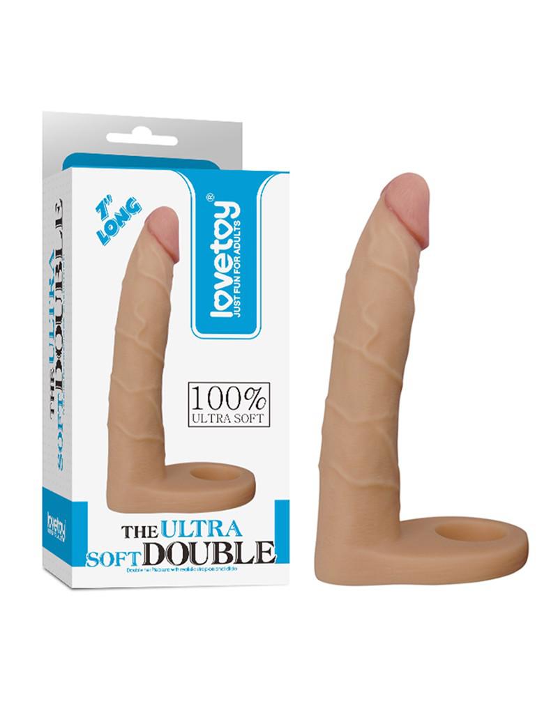 LoveToy - Ultrasoft Double - Voorbinddildo Voor Dubbele Penetratie 18 cm-Laced-up.nl