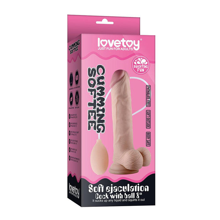 LoveToy - Zachte Spuitende Dildo - Met Squirt Functie - 23 cm - Lichte Huidskleur-Laced-up.nl
