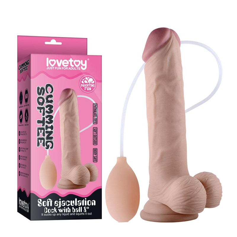 LoveToy - Zachte Spuitende Dildo - Met Squirt Functie - 23 cm - Lichte Huidskleur-Laced-up.nl