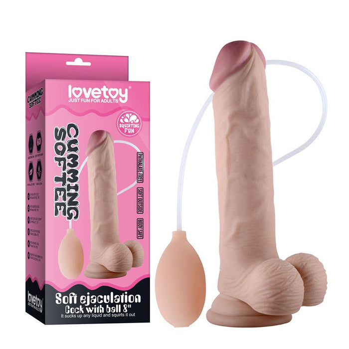 LoveToy - Zachte Spuitende Dildo - Met Squirt Functie - 23 cm - Lichte Huidskleur-Laced-up.nl