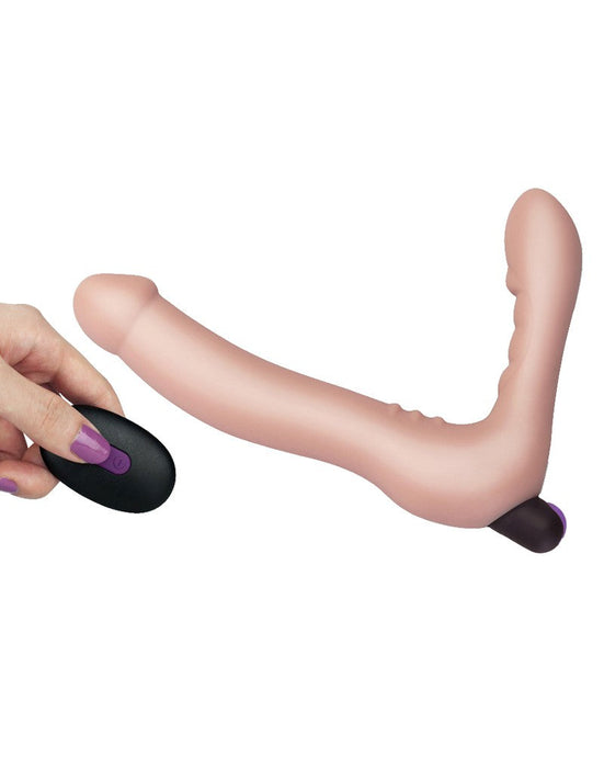 LoveToy - iJoy - Dubbele Vibrerende Dildo Met Afstandsbediening - Lichte Huidskleur-Laced-up.nl