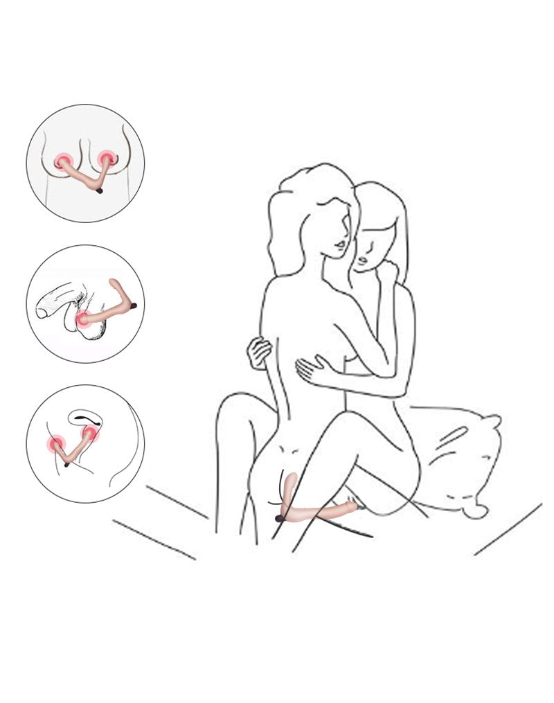 LoveToy - iJoy - Dubbele Vibrerende Dildo Met Afstandsbediening - Lichte Huidskleur-Laced-up.nl