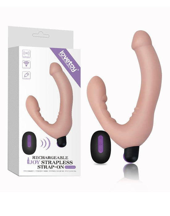 LoveToy - iJoy - Dubbele Vibrerende Dildo Met Afstandsbediening - Lichte Huidskleur-Laced-up.nl