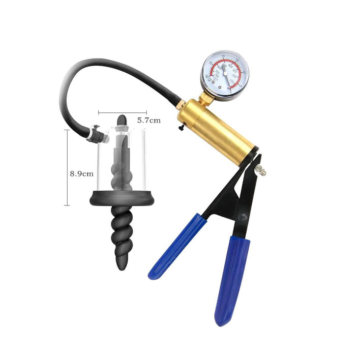 LuvPump - Rosebud Pomp - Manual Anaal Pomp - Dubbele Stimulatie - Messing Pomp Pistool-Laced-up.nl