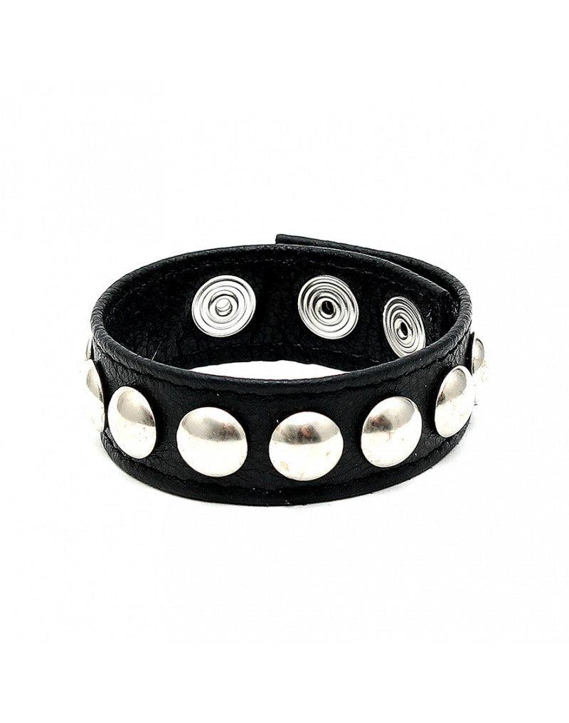 Rimba - Luxe Leren Cockring/penis strap Met Metalen siernieten - Verstelbaar-Erotiekvoordeel.nl