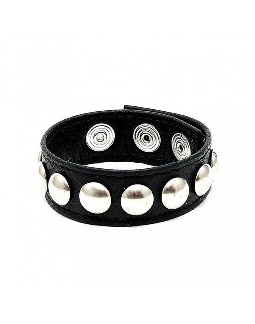 Rimba - Luxe Leren Cockring/penis strap Met Metalen siernieten - Verstelbaar-Erotiekvoordeel.nl
