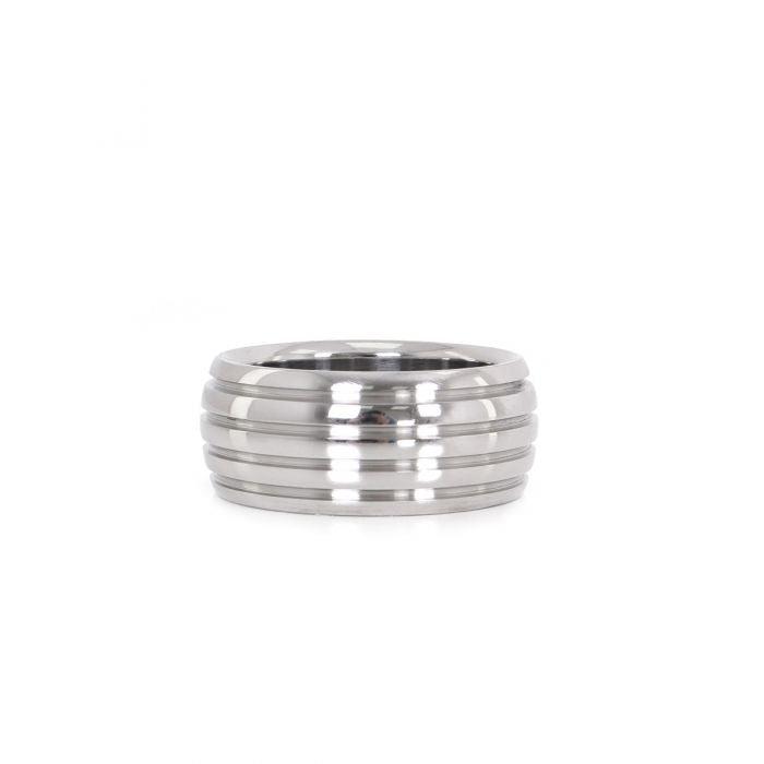 Kiotos - Luxe RVS Donut Cockring Fancy Met voelbare Groeven-Laced-up.nl