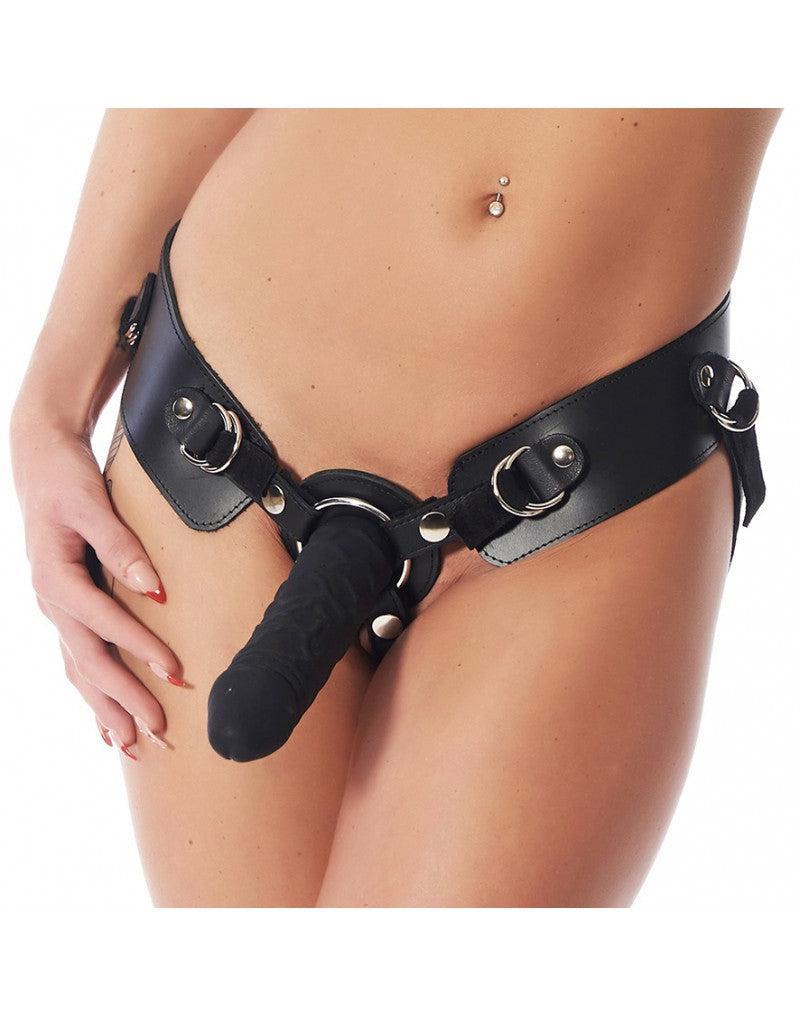 Rimba - Luxe Strap-on Harnas Van Zware Kwaliteit Leer zonder dildo-Erotiekvoordeel.nl