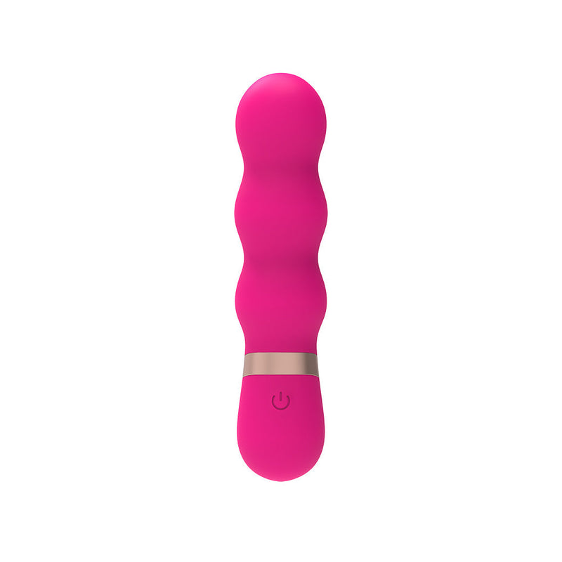M- Mello - Ripple Vibe - Siliconen Mini Vibrator - 12 cm - Roze-laced-up.nl
