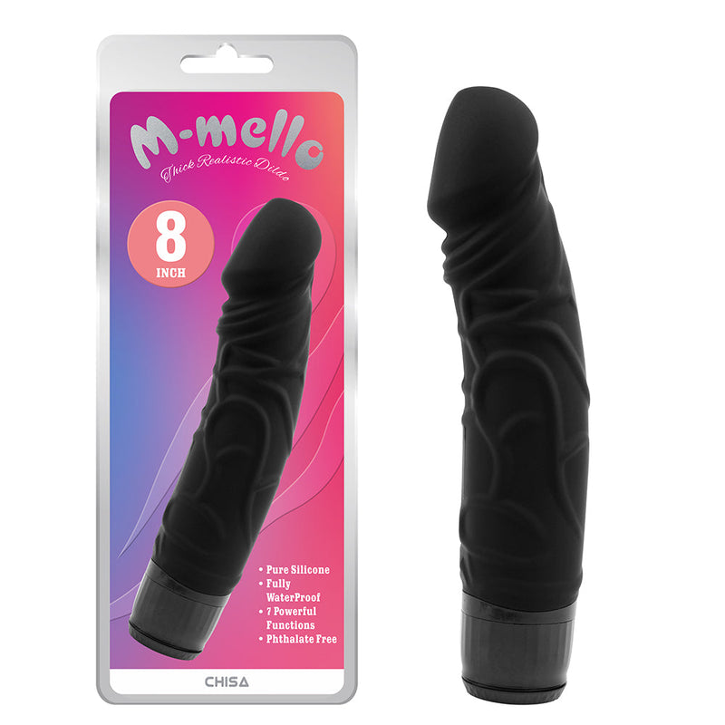 M- Mello - Siliconen P-Shape Vibrator - 17,5 cm - Zwart-laced-up.nl
