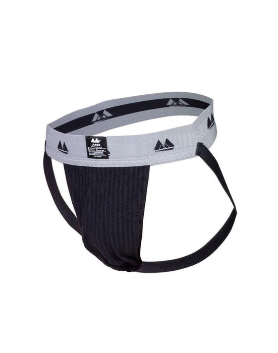 MM - Jockstrap- Heren String - Tailleband 2 inch - Zwart/Grijs-Laced-up.nl