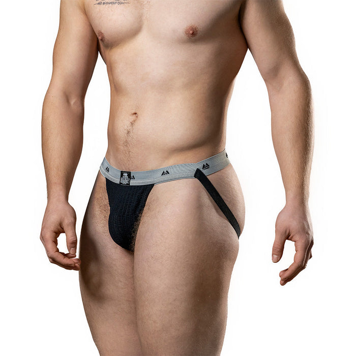 MM - Original Jock Collection - Jockstrap - Tailleband 2,5 cm - Zwart/Grijs-Laced-up.nl